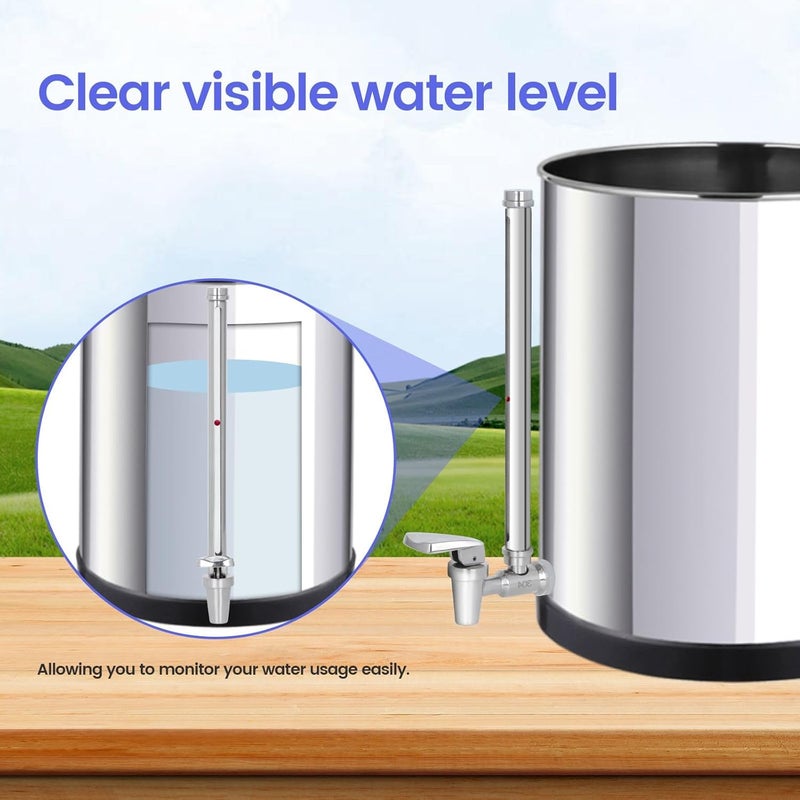 Amwater صنبور زجاجي بقطر 10 بوصات، مستوى مياه واضح مع كرة عائمة حمراء، مادة معدنية متينة، تناسب أنظمة BERKEY وأنظمة الفلترة بالجاذبية الأخرى كذلك - Image 5